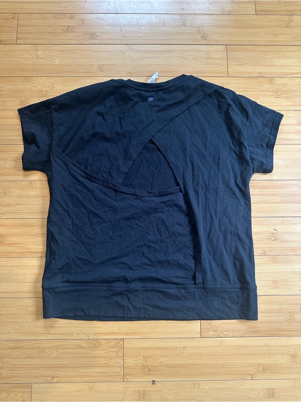 soulcycle Black Short-Sleeve Tee with Back Cutout Detail